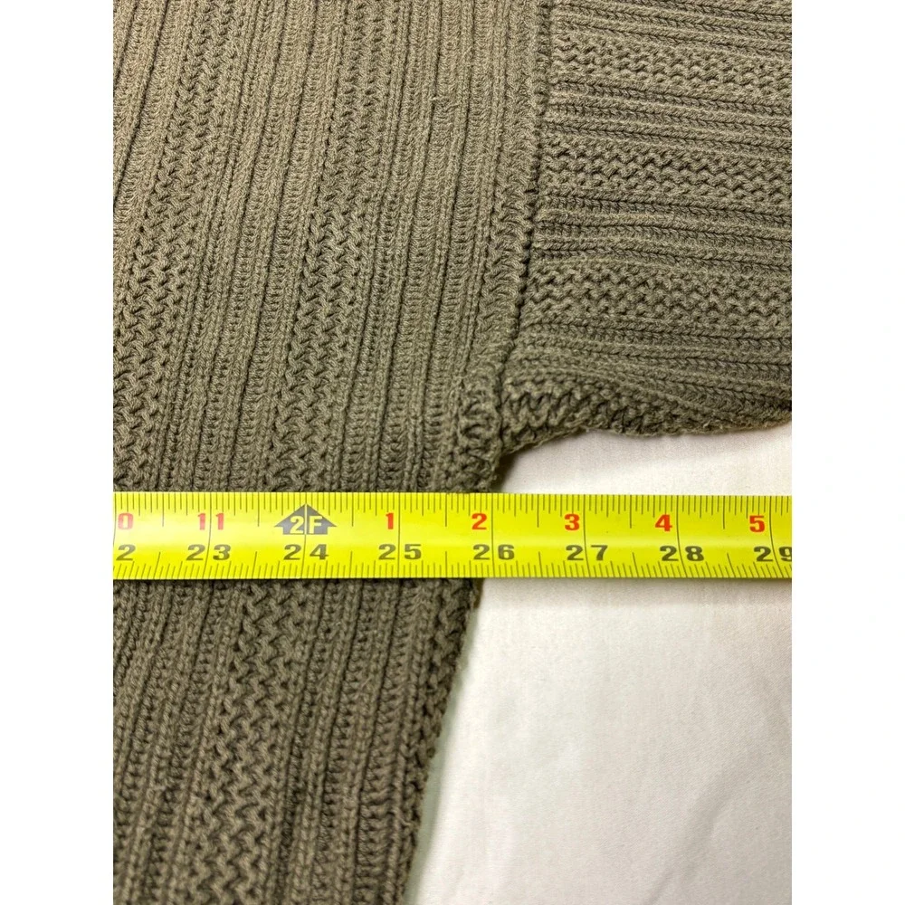 Eddie Bauer‎ Mens XXL Tall Olive Green Ribbed Knit Cotton Crewneck Sweater - Picture 5 of 6